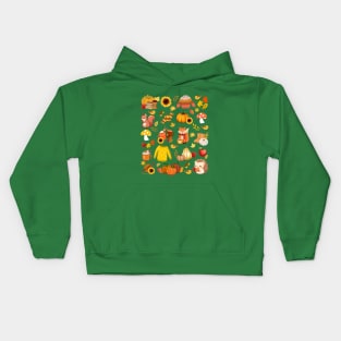 Thanksgiving Harvest Cute AnimalsT-Shirt Kids Hoodie